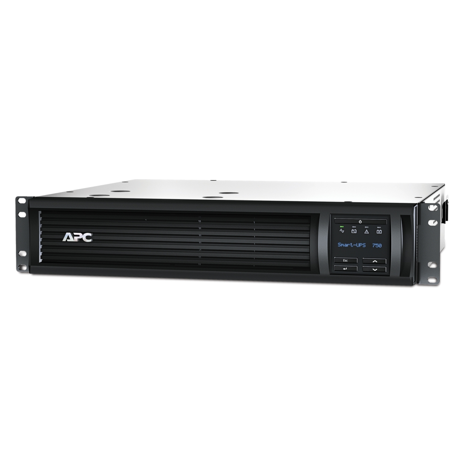 APC Smart-UPS 750VA LCD RM - UPS (montável em bastidor) - AC 230 V - 500 Watt - 750 VA - Ethernet, RS-232, USB - conectores de saída: 6 - 2U - preto - para P/N: AR3103SP, AR3106SP, AR4024SP, AR4024SPX429, AR4024SPX431, AR4024SPX432, NBWL0356A