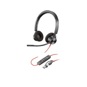 Poly Blackwire 3320 - Blackwire 3300 series - auscultadores - no ouvido - com cabo - USB-C - preto - certificação UC - Replaces Poly SKU 213935-101