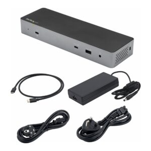 StarTech.com Thunderbolt 3 Dock with USB-C Host Compatibility, Dual 4K 60Hz DisplayPort 1.4 or Dual HDMI 2.0 Monitors, Single 8K, TB3/USB-C Laptop Docking Station, 96W PD, 5x USB, 10Gbps - 96W Power Delivery (TB3CDK2DHUE) - Estação de engate - USB-C
