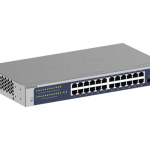 NETGEAR GS724T - Version 6 - interruptor - L3 Lite - inteligente - 24 x 10/100/1000 + 2 x SFP - desktop, montável em trilho