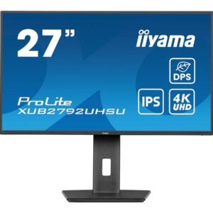 iiyama ProLite XUB2792UHSU-B6 - Monitor LED - 27" - 3840 x 2160 4K @ 60 Hz - IPS - 350 cd/m² - 1300:1 - 4 ms - HDMI, DisplayPort, USB-C - altifalantes - preto opaco