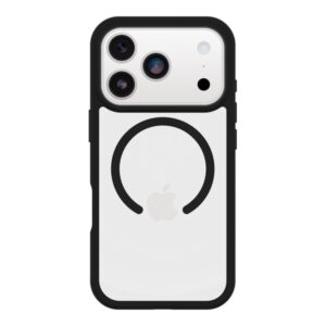 OtterBox React Series - Tampa posterior para telemóvel - compatibilidade MagSafe - plástico - cristal negro (transparente/preto) - para Apple iPhone 17 Pro