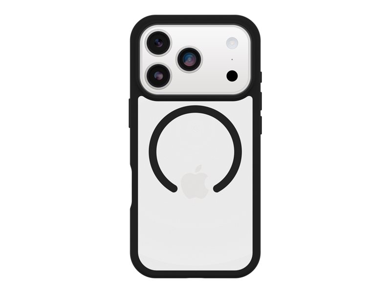 OtterBox React Series - Tampa posterior para telemóvel - compatibilidade MagSafe - plástico - cristal negro (transparente/preto) - para Apple iPhone 17 Pro