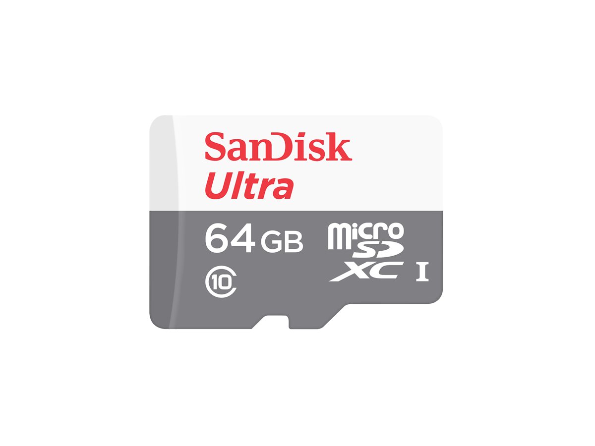 SanDisk Ultra - Cartão de memória flash (adaptador microSDHC a SD Incluído) - 64 GB - Class 10 - microSDXC UHS-I