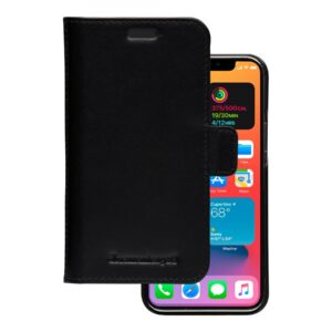 dbramante1928 Lynge - Capa flip cover para telemóvel - couro com granulação plena - preto - para Apple iPhone 12 mini