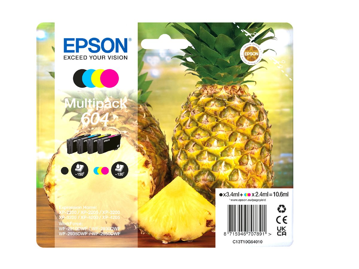 Epson 604 Multipack - pack de 4 - preto, amarelo, azul cyan, magenta - original - tinteiro