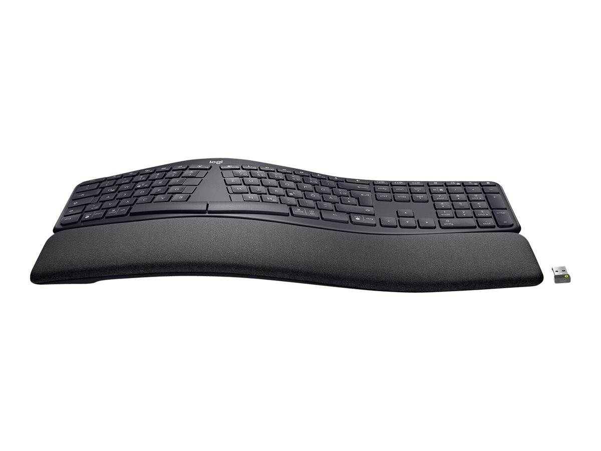 Logitech Ergo Series ERGO K860 for Business - Teclado - full size - sem fios - 2.4 GHz, Bluetooth 5.0 LE - Alemão - grafite