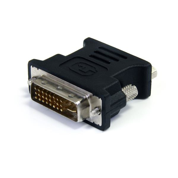 StarTech.com DVI to VGA Cable Adapter - Black - M/F - DVI-I to VGA Converter Adapter (DVIVGAMFBK) - Adaptador VGA - DVI-I (M) para HD-15 (VGA) (F) - moldado, parafusos manuais - preto