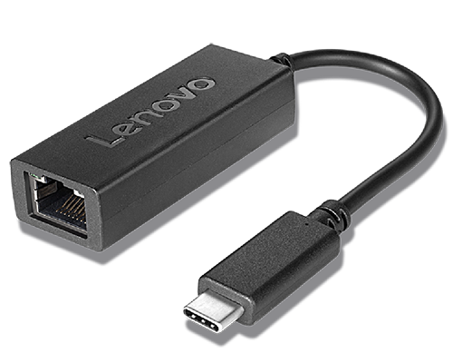 Lenovo USB-C to Ethernet Adapter - Adaptador de rede - USB-C - Gigabit Ethernet x 1 - preto - para ThinkSmart Hub 11H1