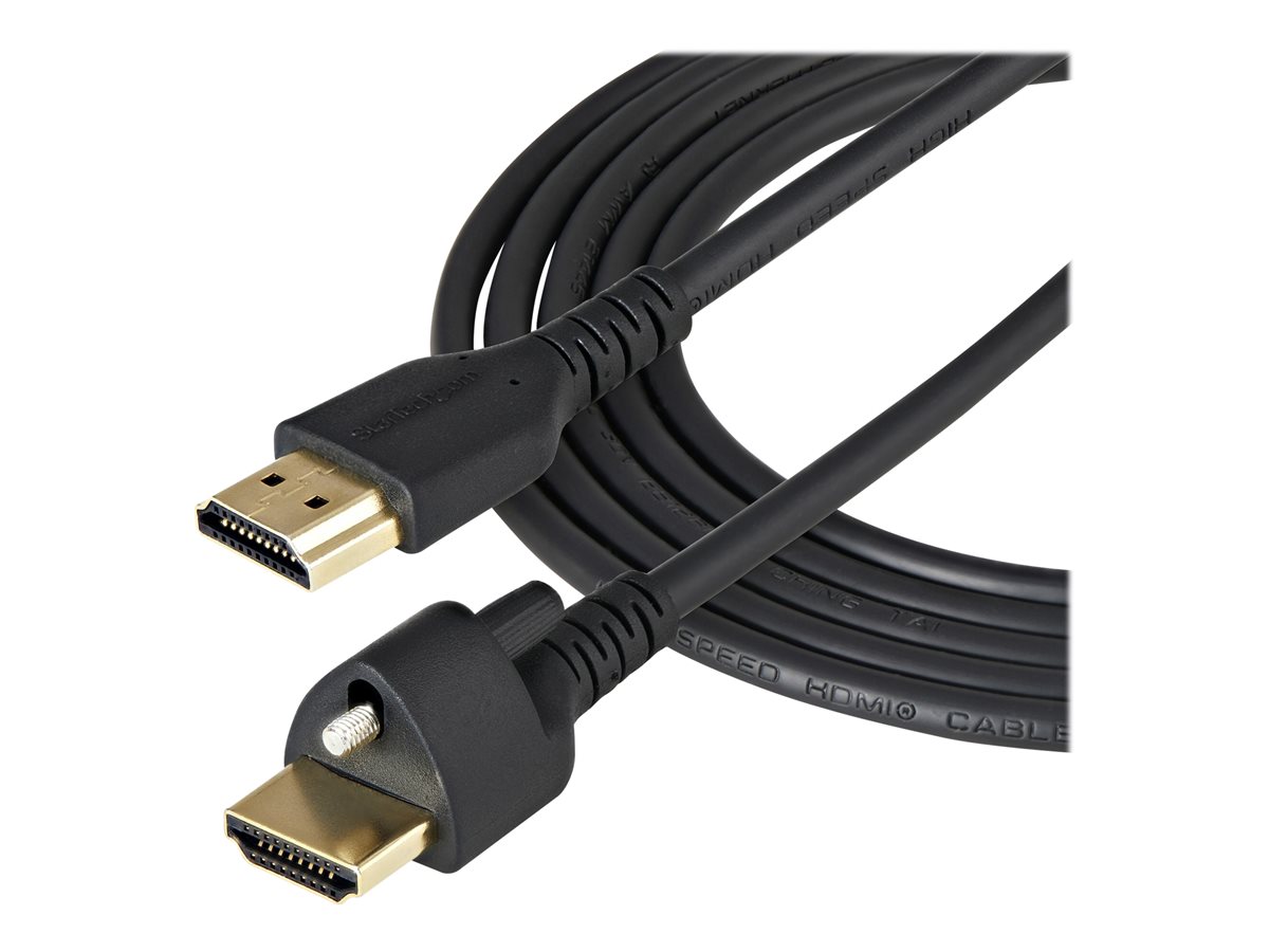 StarTech.com 2m (6ft) HDMI Cable with Locking Screw, 4K 60Hz HDR 10, High Speed HDMI 2.0 Monitor Cable with Locking Screw Connector for Secure Connection, HDMI Cable with Ethernet, M/M - Adjustable M3.0 Screw (HDMM2MLS) - Alta Velocidade Premium - ca - Image 2