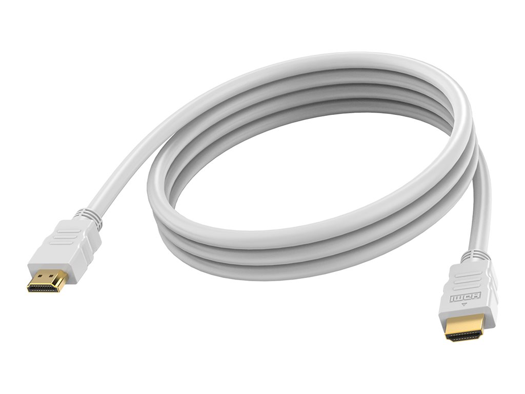 2 m HDMI cable - 8k at 60 hz - HDMI version 2.1 - 48 gbps - double shielded - gold plated connectors - HDMI (m) to HDMI (m) - outer diameter 7.3 mm - 28 awg - white