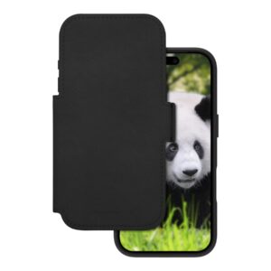 dbramante1928 Lynge - Capa flip cover para telemóvel - compatibilidade MagSafe - couro com granulação plena - preto - para Apple iPhone 17 Pro