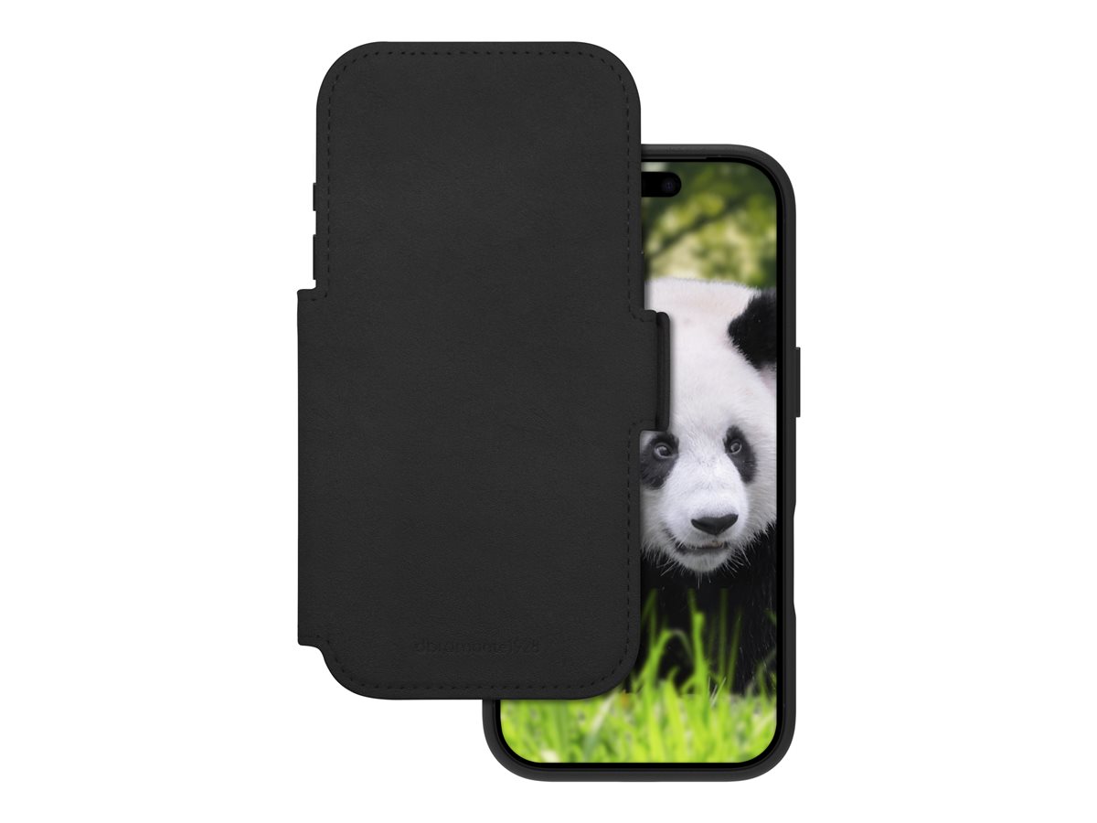 dbramante1928 Lynge - Capa flip cover para telemóvel - compatibilidade MagSafe - couro com granulação plena - preto - para Apple iPhone 17 Pro