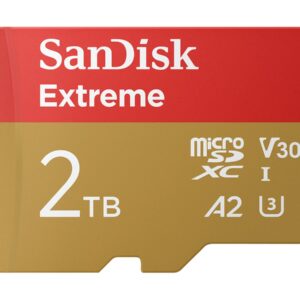 SanDisk Extreme - Cartão de memória flash (adaptador microSDHC a SD Incluído) - 2 TB - A2 / Video Class V30 / UHS-I U3 - microSDXC UHS-I