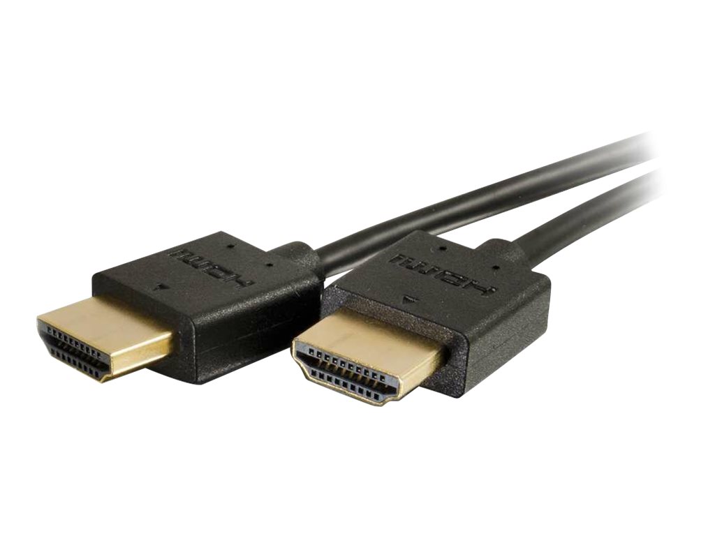 C2G 2ft 4K HDMI Cable - Ultra Flexible Cable with Low Profile Connectors - Cabo HDMI - HDMI macho para HDMI macho - 61 cm - proteção dupla - preto