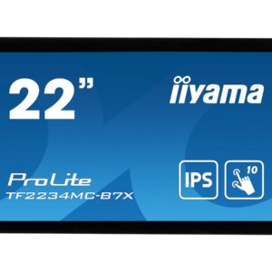 iiyama ProLite TF2234MC-B7X - Monitor LED - 22" (21.5" visível) - moldura aberta - ecrã de toque - 1920 x 1080 Full HD (1080p) @ 60 Hz - IPS - 350 cd/m² - 1000:1 - 8 ms - HDMI, VGA, DisplayPort - preto