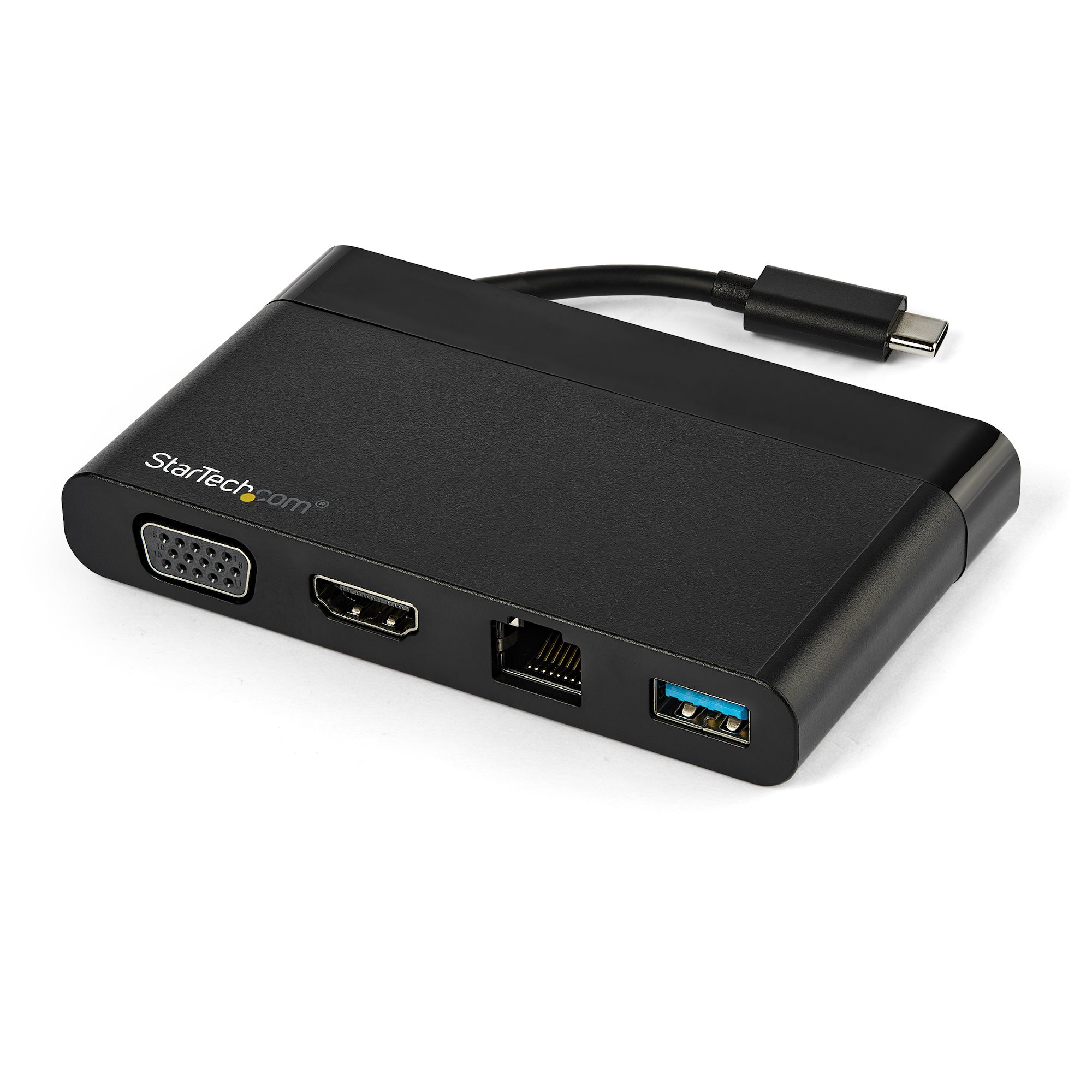 StarTech.com USB C Multiport Adapter with HDMI, VGA, Gigabit Ethernet & USB 3.0, USB C to 4K HDMI or 1080p VGA Display Mini Dock Hub, USB Type-C Travel Docking Station for USB-C Laptops - Portable USB-C Dock (DKT30CHVCM) - Estação de engate - USB-C -