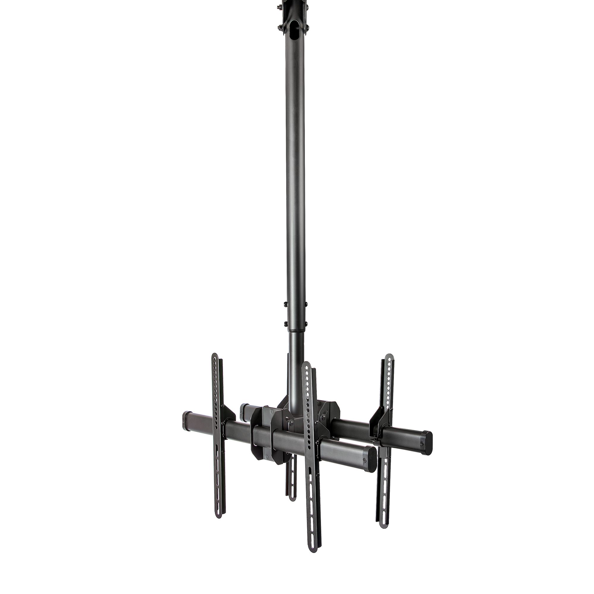 StarTech.com Dual TV Ceiling Mount, Back-to-Back Heavy Duty Hanging Dual Screen Mount with Adjustable Telescopic 3.5' to 5' Pole, Tilt/Swivel/Rotate, VESA Bracket for 32-75" Displays - Ceiling TV Bracket (FPCEILBTB) - Suporte - para painel liso - aç