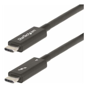 StarTech.com 6ft (2m) Active Thunderbolt 4 Cable, 40Gbps, 100W PD, 4K/8K, Intel Certified, Compatible w/Thunderbolt 3/USB 3.2/DisplayPort (A40G2MB-TB4-CABLE) - Cabo USB - USB-C (M) para USB-C (M) - USB 3.2 Gen 2 / USB4 / Thunderbolt 3 / Thunderbolt 4