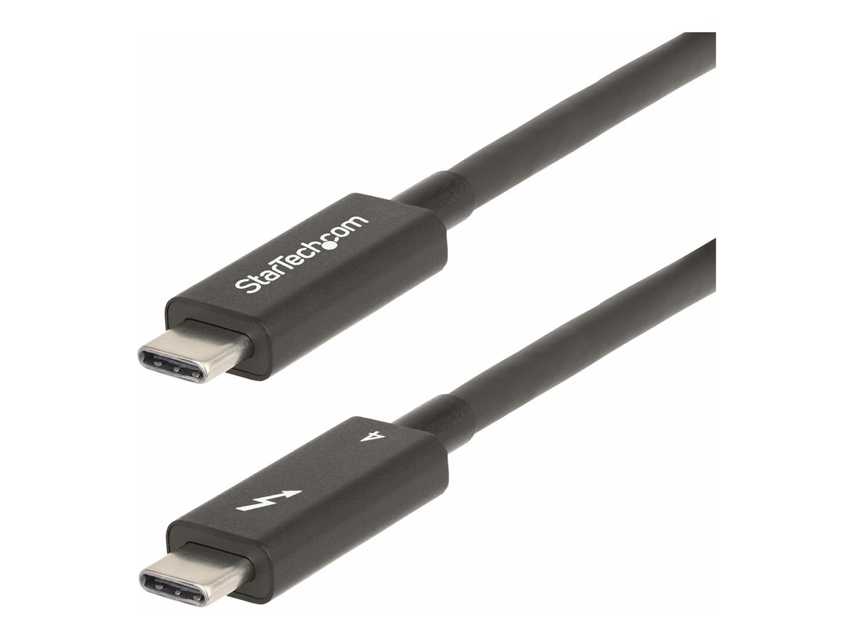 StarTech.com 6ft (2m) Active Thunderbolt 4 Cable, 40Gbps, 100W PD, 4K/8K, Intel Certified, Compatible w/Thunderbolt 3/USB 3.2/DisplayPort (A40G2MB-TB4-CABLE) - Cabo USB - USB-C (M) para USB-C (M) - USB 3.2 Gen 2 / USB4 / Thunderbolt 3 / Thunderbolt 4