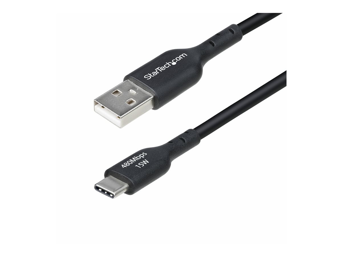 StarTech.com 6in (15cm) USB-A to USB-C Charging Cable, Charger Cord - Cabo USB - USB (M) para USB-C (M) - USB 2.0 - 3 A - 15 cm - passivo, carrergar e sincronizar, USB Fast Charge (15W) - preto
