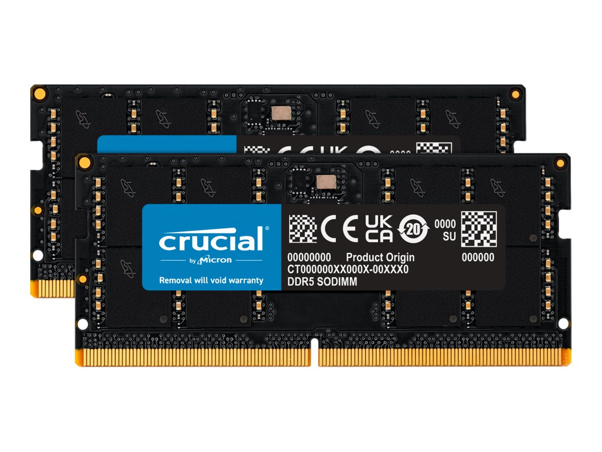 Crucial - DDR5 - kit - 64 GB: 2 x 32 GB - SO DIMM 262-pinos - 5600 MT/s / PC5-44800 - CL46 - 1.1 V - sem ECC