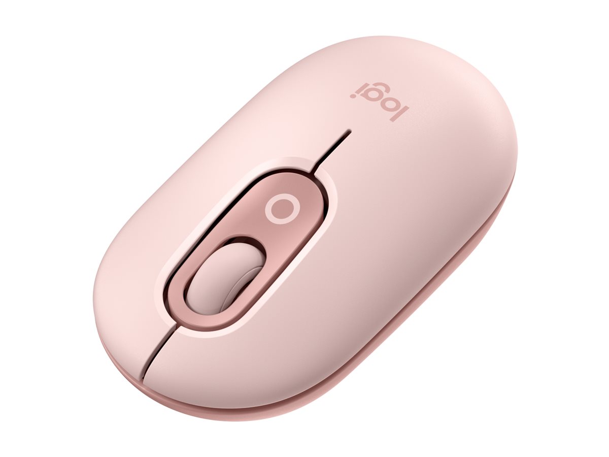 Logitech POP - Rato - emoji personalizável - óptico - 4 botões - sem fios - Bluetooth 5.1 LE - rosa