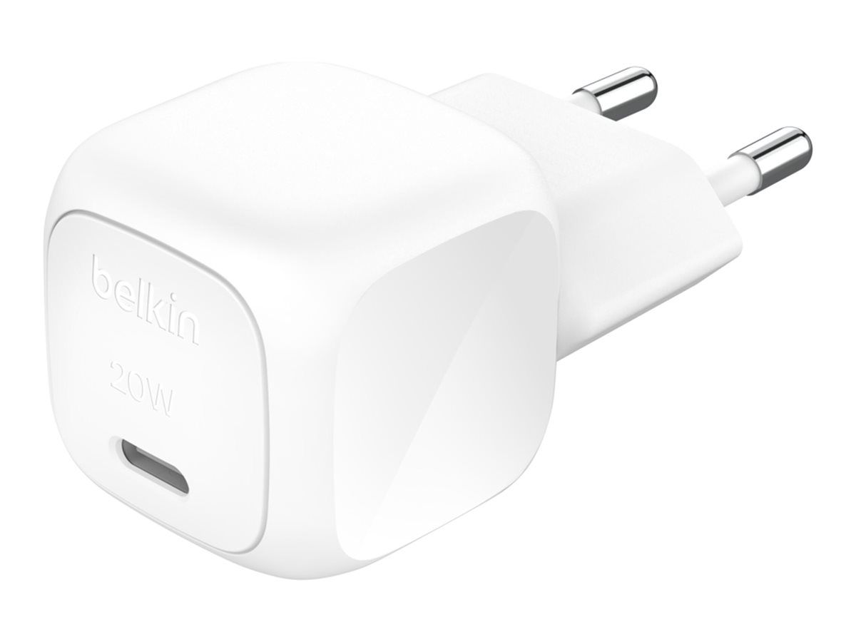 Belkin BoostCharge - Adaptador de alimentação - compacto - 20 Watt - Fornecimento de Energia 3.1, Fast Charge (USB-C) - branco