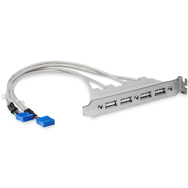 StarTech.com 4 Port USB A Female Slot Plate Adapter - USB panel - 4 pin USB Type A (F) (USBPLATE4) - Painel p/USB - USB (F) para IDC 9 pinos (F)