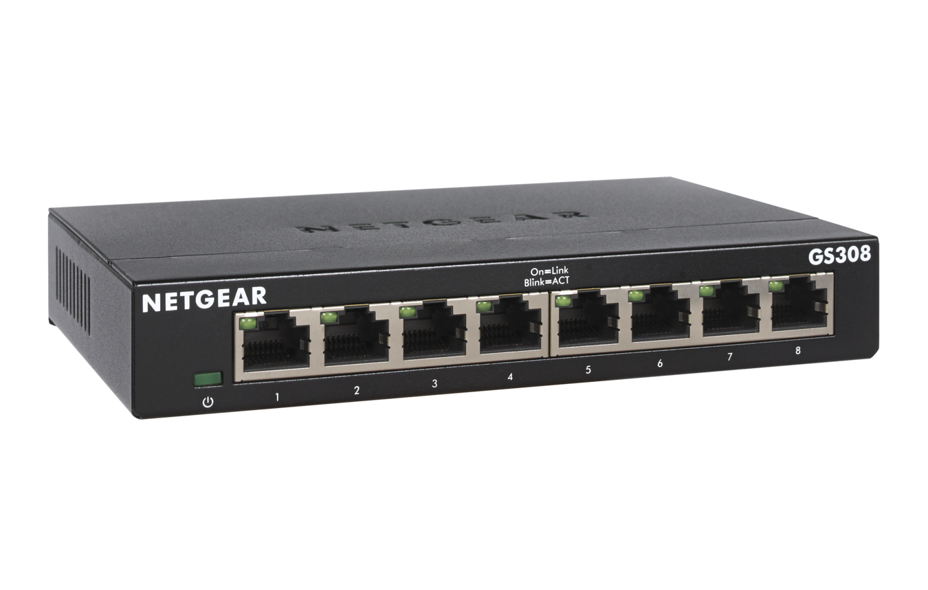 NETGEAR GS308v3 - Interruptor - sem gestão - 8 x 10/100/1000 - desktop, montável na parede - Image 2
