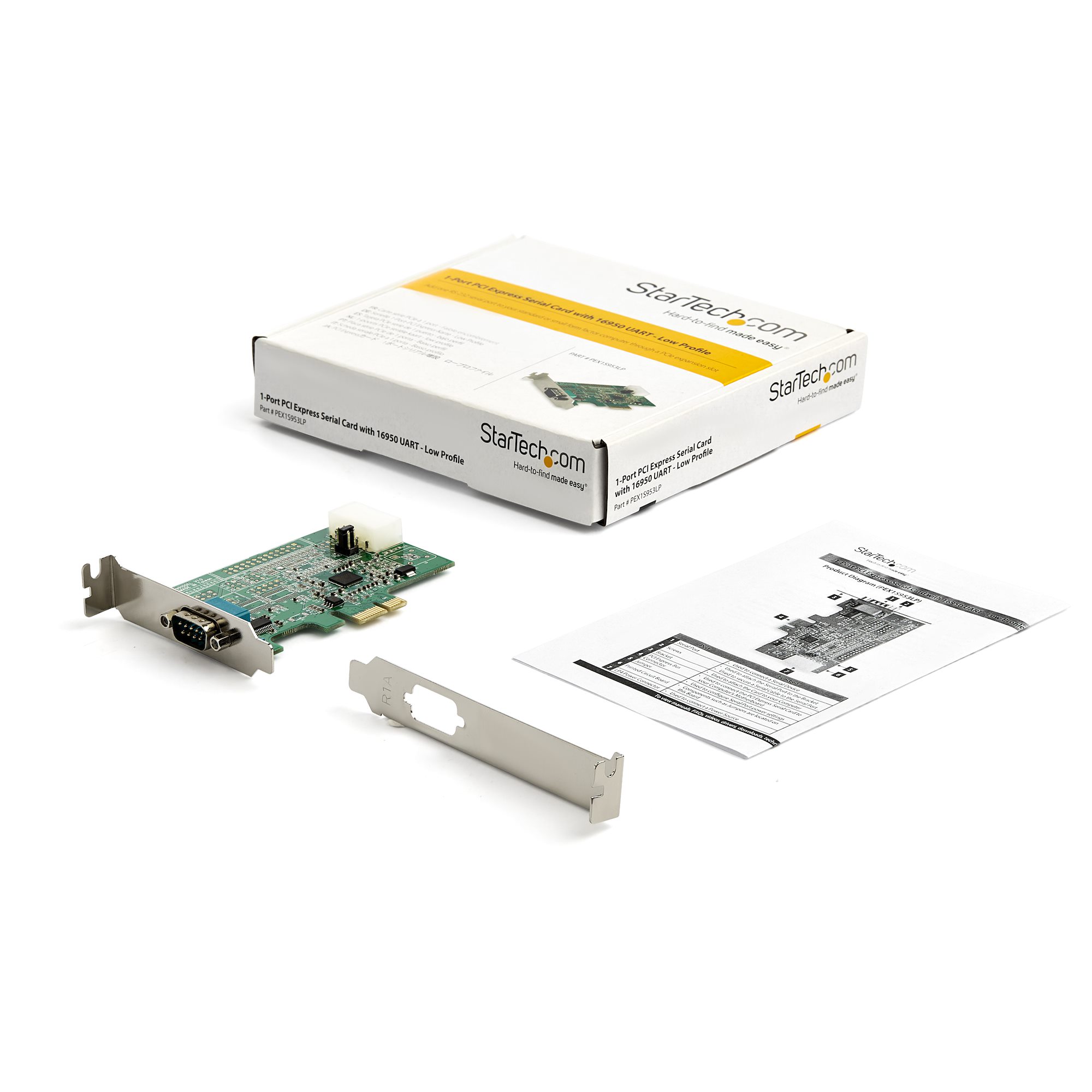 StarTech.com 4-port PCI Express RS232 Serial Adapter Card, PCIe RS232 Serial Host Controller Card, PCIe to Serial DB9 Card, 16950 UART, Desktop Expansion Card, Windows, macOS, Linux - Full/Low-Profile Brackets (PEX4S953) - Adaptador serial - PCI Expr - Image 6