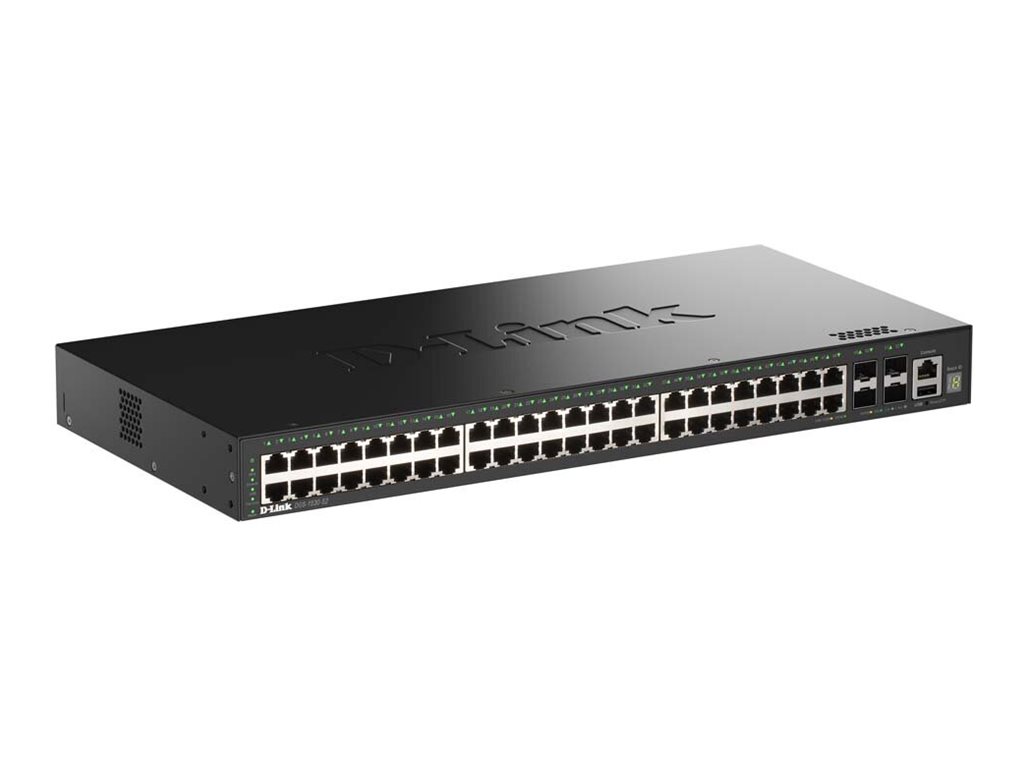 D-Link SmartPro DGS-1530-52 - Interruptor - inteligente - 48 x 10/100/1000 + 4 x 10 Gigabit SFP+ - desktop, montável em trilho