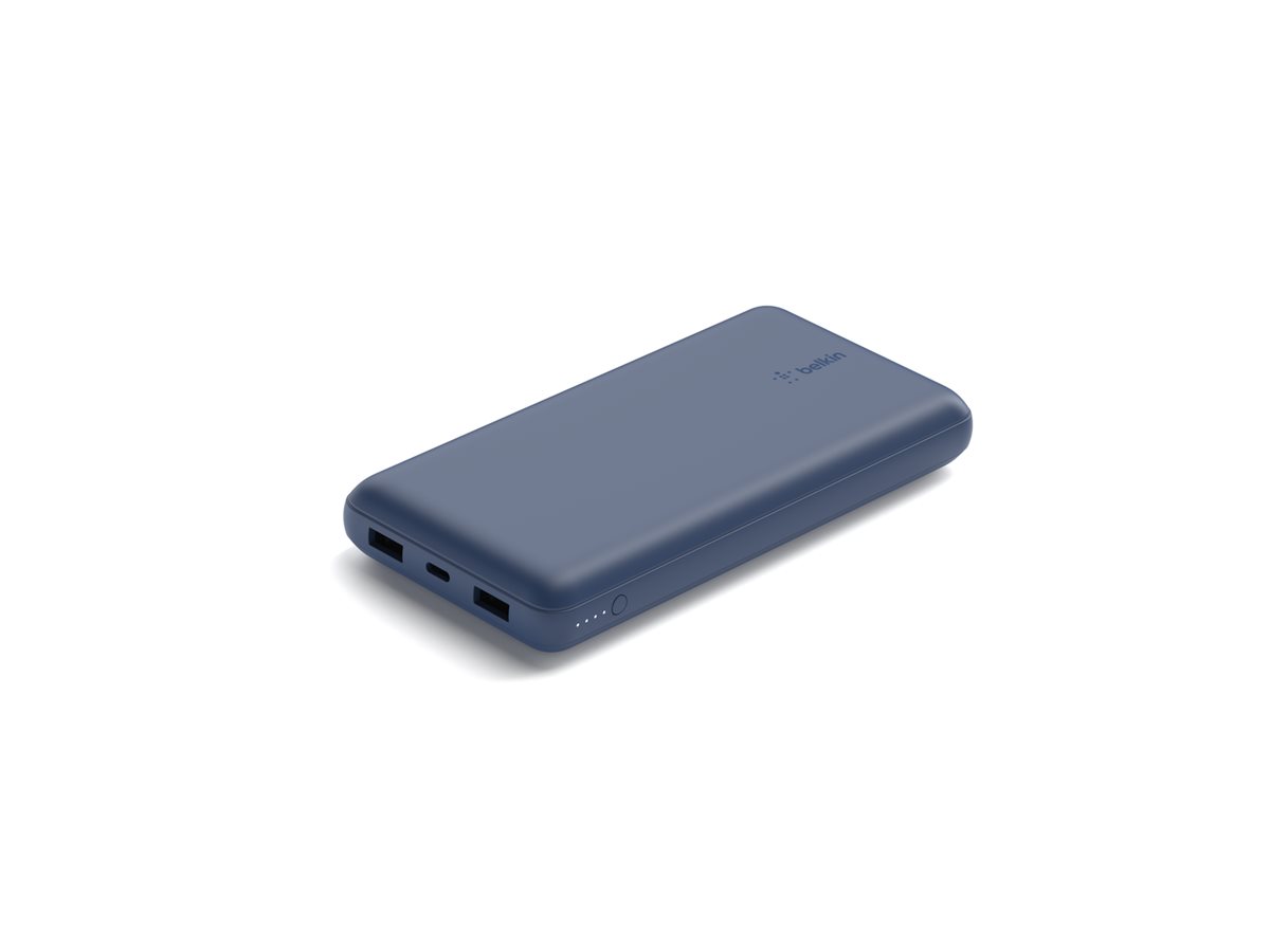 Belkin BoostCharge - Carregador portátil - 20000 mAh - 15 Watt - 3 conectores de saída (USB, USB-C) - no cabo: USB-C - azul - Image 3