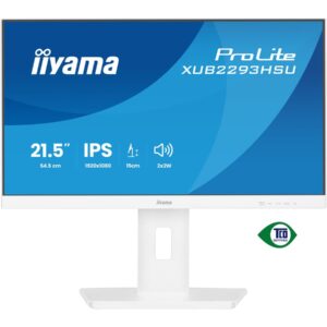iiyama ProLite XUB2293HSU-W7 - Monitor LED - 22" (21.5" visível) - 1920 x 1080 Full HD (1080p) @ 100 Hz - IPS - 250 cd/m² - 1000:1 - 1 ms - HDMI, DisplayPort - altifalantes - branco, mate