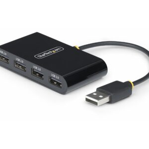 StarTech.com 4-Port USB 2.0 Hub, USB Bus Powered, Small Travel Mini USB Hub, USB 2.0 Splitter, Multi-Port Portable USB Hub, 480Mbps, Overcurrent Protection (OCP) - Hub - 4 x USB 2.0 - desktop