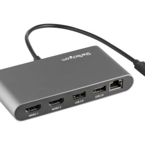 StarTech.com Thunderbolt 3 Mini Dock - Portable Dual Monitor w/HDMI 4K 60Hz - 2X USB-A Hub (3.2/2.0), GbE - 28cm Cable - TB3 Multiport Adapter - Mac/Windows - Upgraded Version of TB3DKM2HD (TB3DKMHDL) - Estação de engate - Thunderbolt 3 - 2 x HDMI -