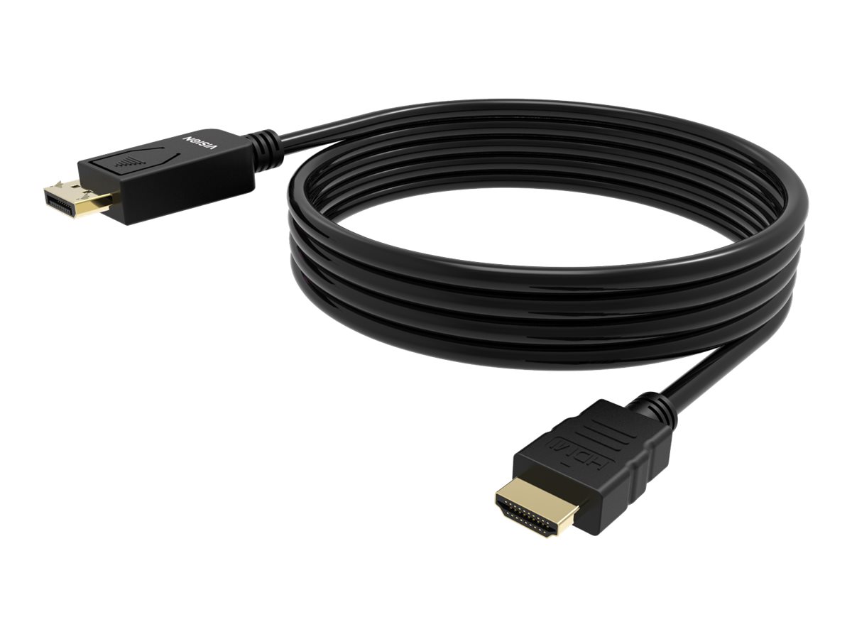 2 m DisplayPort to HDMI cable - 8k at 60 hz - DP version 1.4 - gold connectors - HDMI 2.1 supports hotplug - DP (m) to HDMI (m) - outer diameter 6.0 mm - 30 awg - black