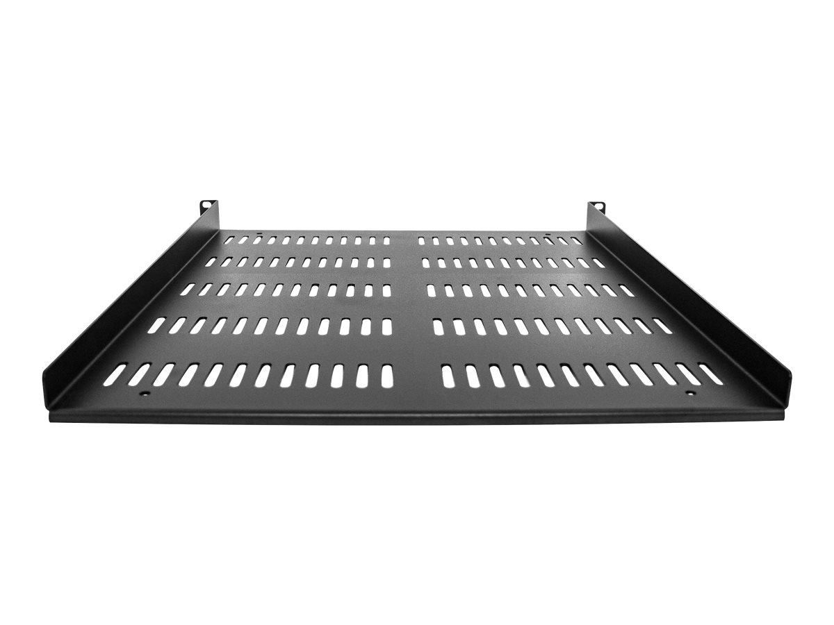 StarTech.com 1U Vented Server Rack Cabinet Shelf, 20in Deep Fixed Cantilever Tray, Rackmount Shelf for 19" AV/Data/Network Equipment Enclosure w/ Cage Nuts & Screws, 55lbs Weight Capacity - 1U Network Rack Shelf - Prateleira de bastidor - preto - 1U - Image 3