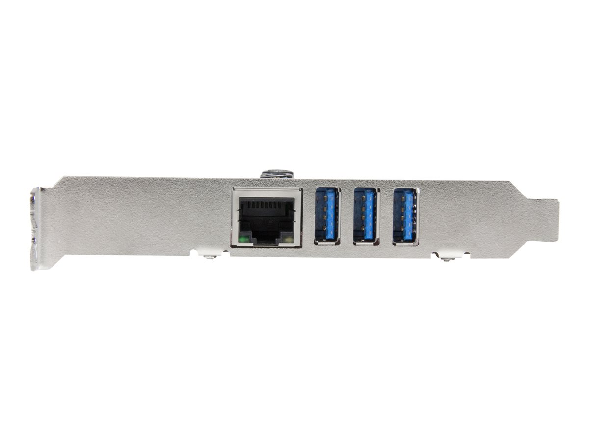 StarTech.com 3 Port PCI Express USB 3.0 Card + Gigabit Ethernet - Fits Standard & Low-Profile PCs - UASP Supported - Optional SATA Power (PEXUSB3S3GE) - Adaptador de rede / USB - PCIe 2.0 baixo perfil - USB 3.0 x 3 + 1000Base-T x 1 - Image 2