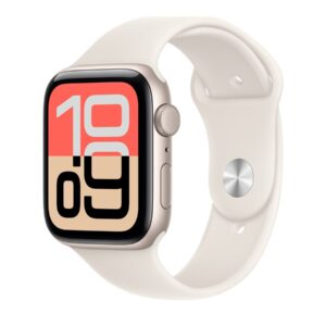 Apple Watch SE 3 (GPS) - 44 mm - alumínio estrelado - relógio inteligente Com banda de desporto - fluoroelastómero - luz das estrelas - tamanho da banda: S/M - 64 GB - Wi-Fi 4, Bluetooth - 32.9 g