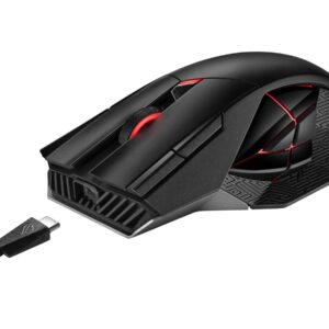 ASUS ROG Spatha X - Rato - para direita - óptico - 12 botões - sem fios, com cabo - USB, 2.4 GHz - preto