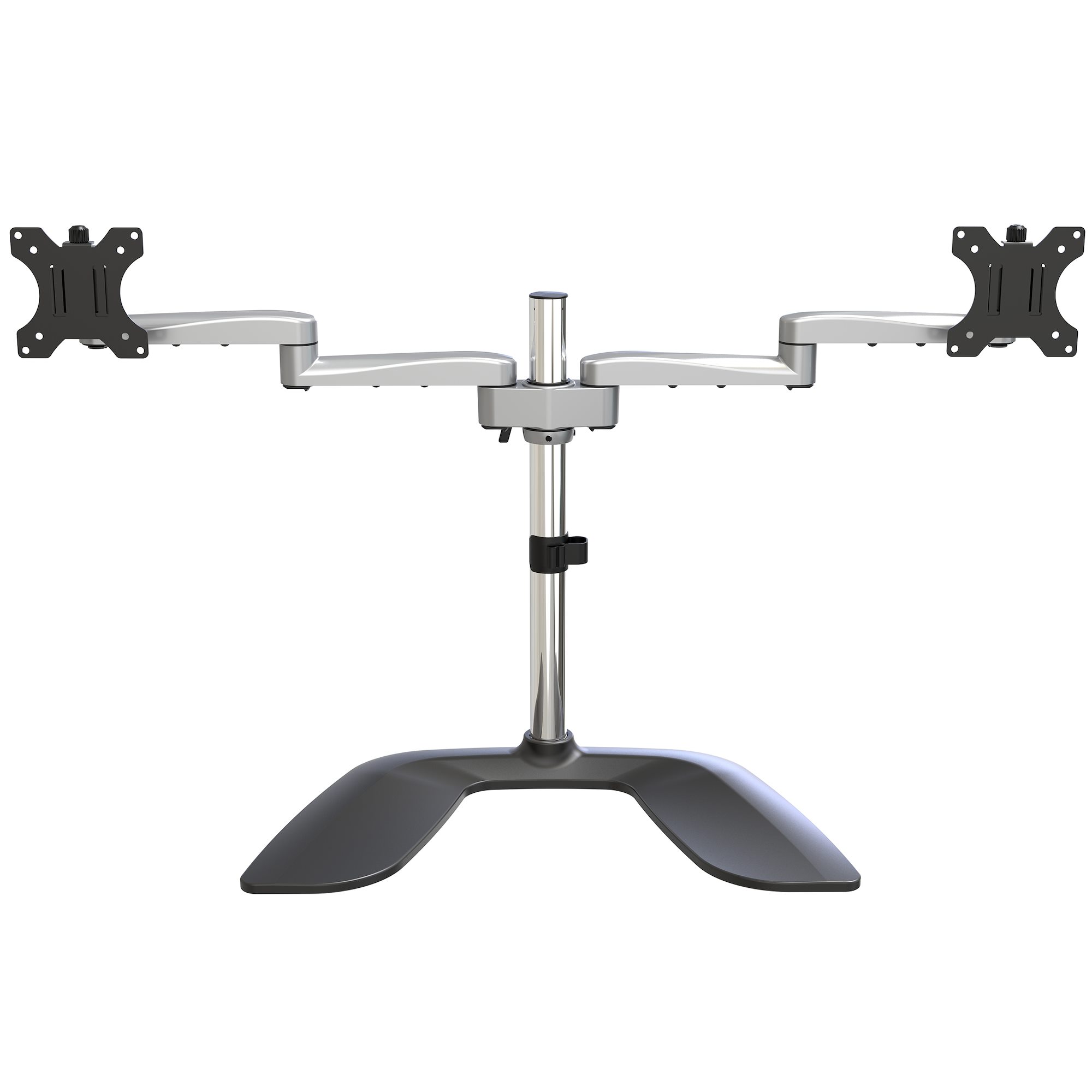 StarTech.com Dual Monitor Stand, Ergonomic Desktop Monitor Stand for up to 32" VESA Displays, Free-Standing Articulating Universal Computer Monitor Mount, Adjustable Height, Silver - Easy & Quick Assembly - Plataforma - para 2 monitores - plástico, a - Image 3