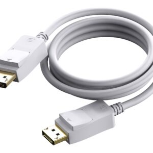 2 m DisplayPort cable - version 1.4 8k at 60 hz - gold connectors - DP (m) to DP (m) - outer diameter 7.3 mm - 28 awg - white
