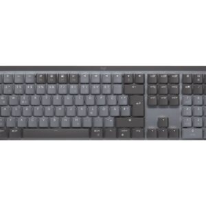 Logitech Master Series MX Mechanical - Teclado - retroiluminação - sem fios - Bluetooth LE - QWERTY - Padrão internacional americano - interruptor: Tátil Silencioso - grafite