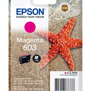 Epson 603 - 2.4 ml - magenta - original - blister - tinteiro - para Expression Home XP-2150, 2155, 3150, 3155, 4150, 4155, WorkForce WF-2820, 2840, 2845, 2870