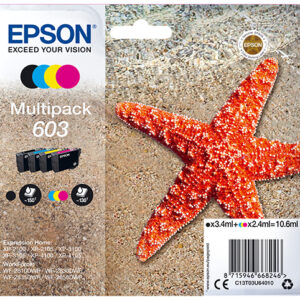 Epson 603 Multipack - Pack de 4 - preto, amarelo, azul cyan, magenta - original - blister com RF/alarme acústico - tinteiro - para Expression Home XP-2150, 2155, 3150, 3155, 4150, 4155, WorkForce WF-2820, 2840, 2845, 2870