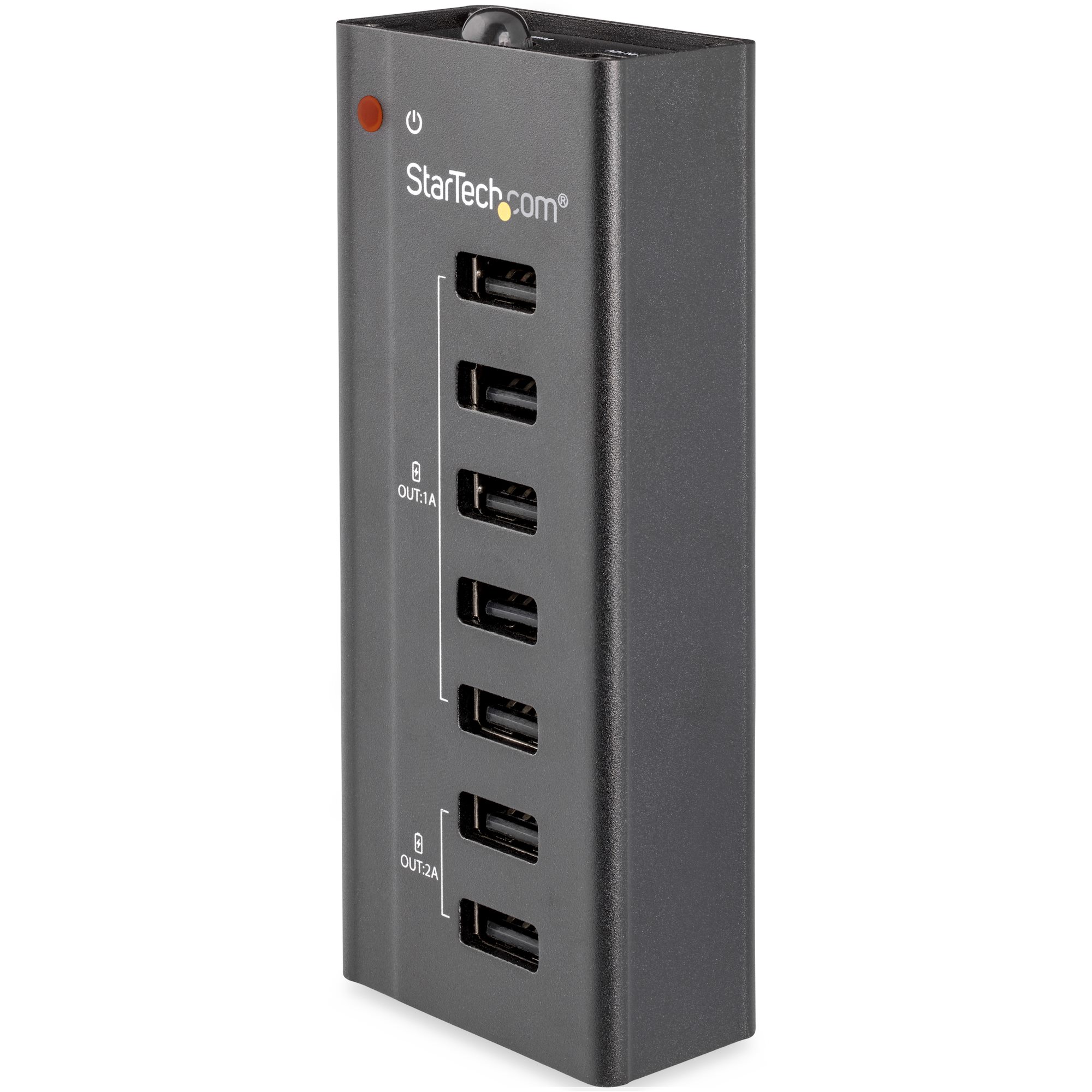 StarTech.com 7 Port USB Charging Station with 5x 1A Ports and 2x 2A Ports - Faixa de carregamento + adaptador de energia AC - 5 A - 7 conectores de saída (USB) - preto