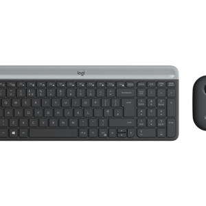 Logitech Slim Wireless Combo MK470 - Conjunto de teclado e rato - sem fios - 2.4 GHz - Francês - grafite