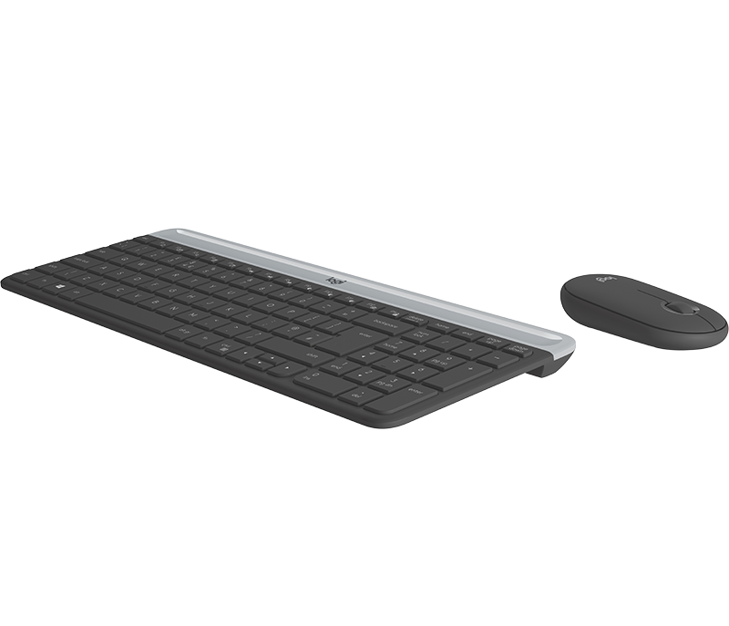 Logitech Slim Wireless Combo MK470 - Conjunto de teclado e rato - sem fios - 2.4 GHz - Francês - grafite - Image 2