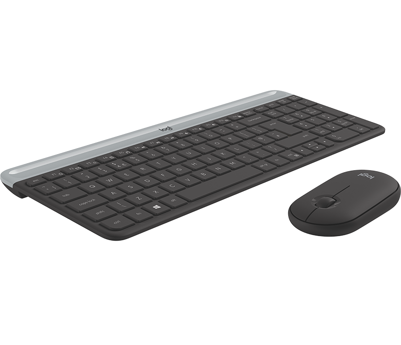Logitech Slim Wireless Combo MK470 - Conjunto de teclado e rato - sem fios - 2.4 GHz - Francês - grafite - Image 6